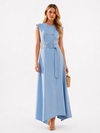 Double-Breasted Trench-Inspired Maxi Dress