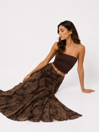 Printed A-Line Maxi Skirt