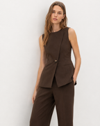 Asymmetric Waistcoat Two-Piece Set