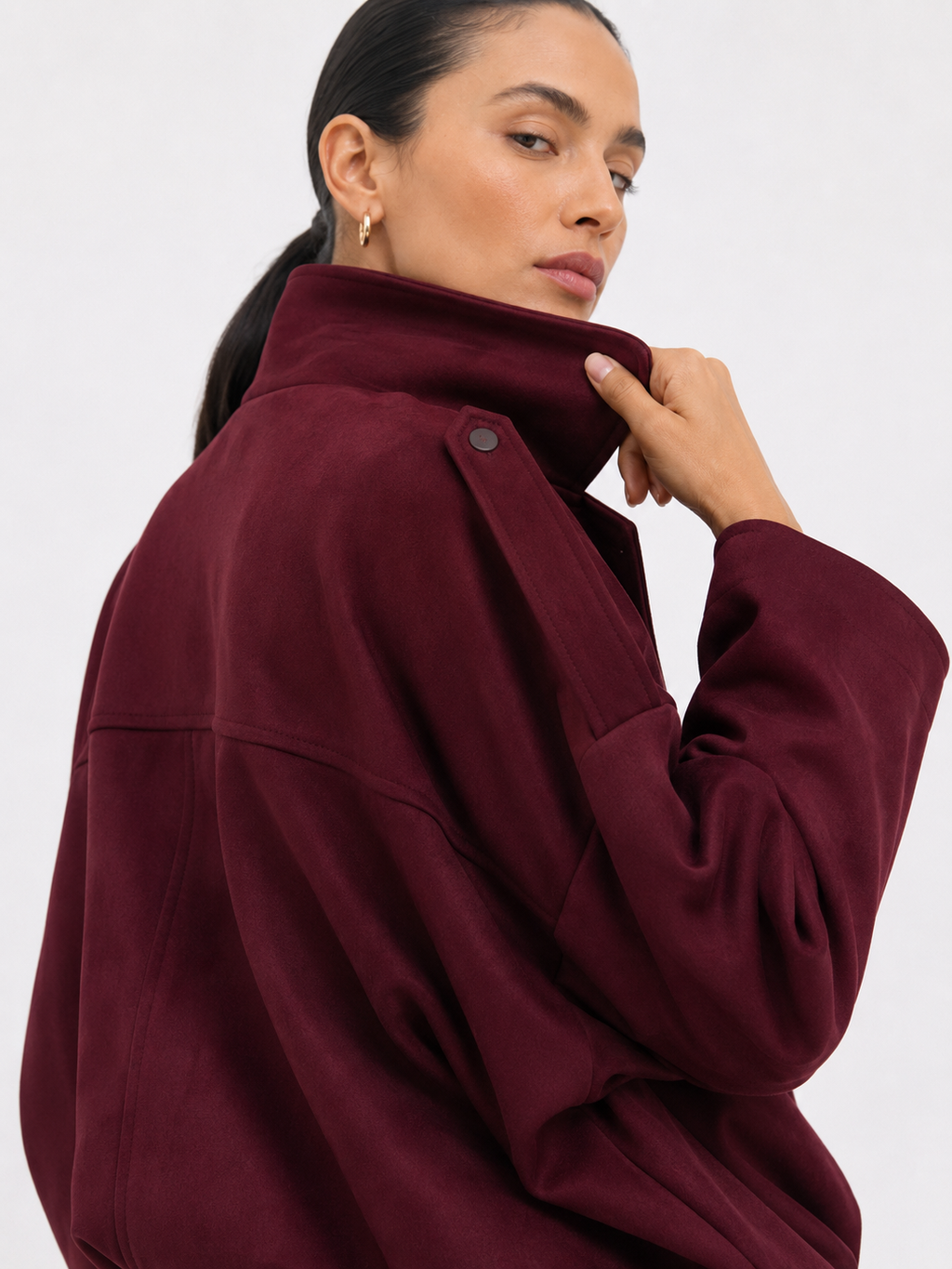 Relaxed Collared Bomber Jacket