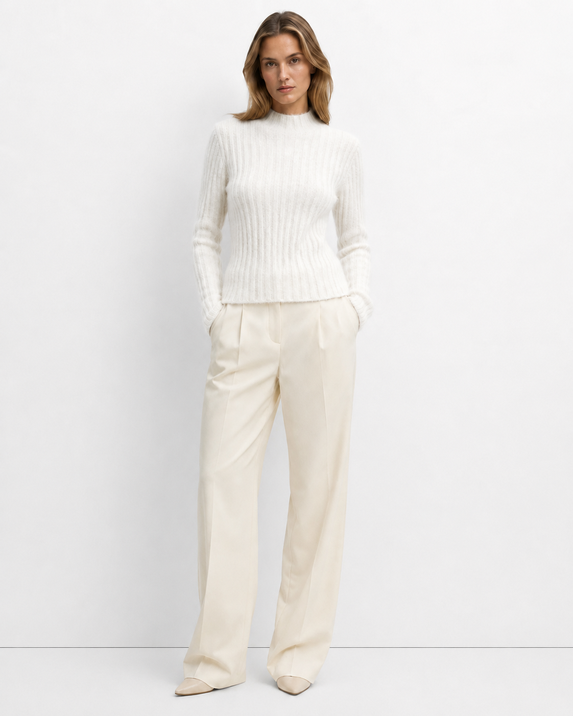Half-High-Neck Knit Jumper