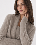 Scarf-Collar Knit Cardigan