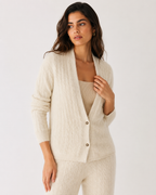 Scarf-Collar Knit Cardigan