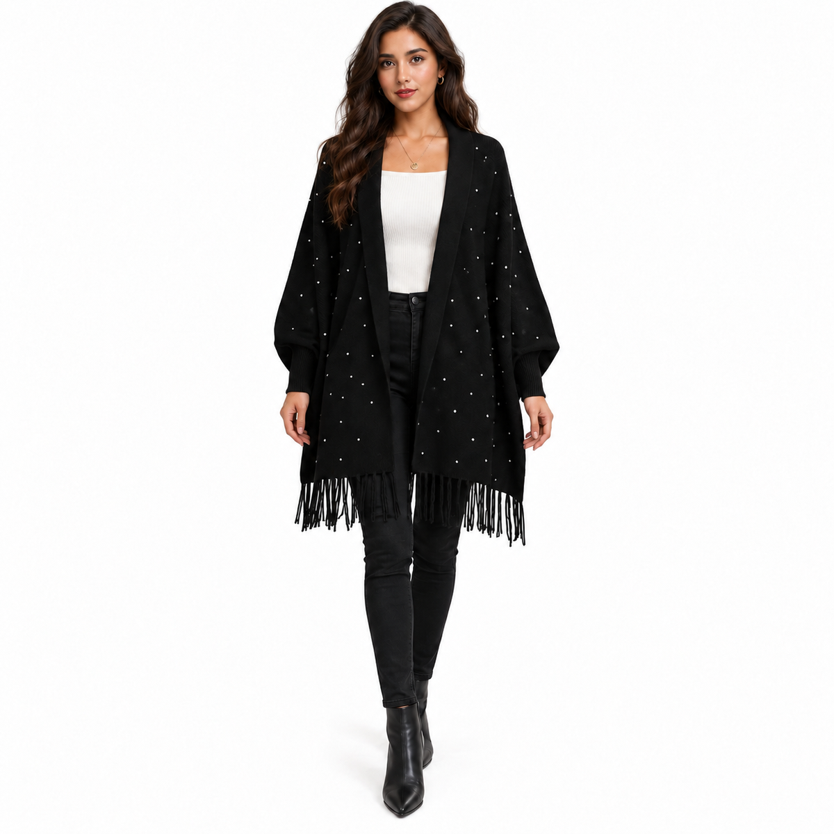 Embellished Tassel Cape