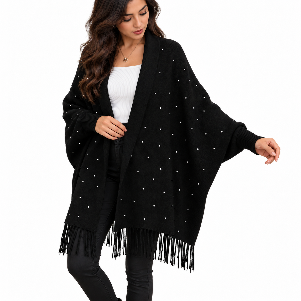 Embellished Tassel Cape