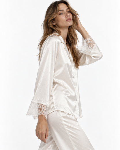 Lace-Detail Long Pyjama Set