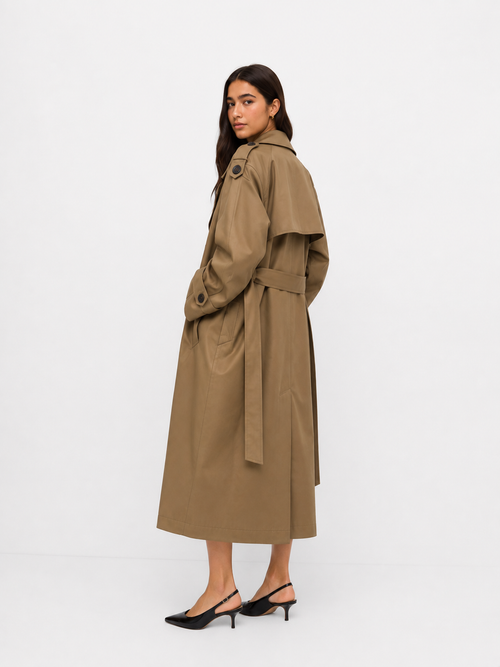 Belted Longline Trench Coat