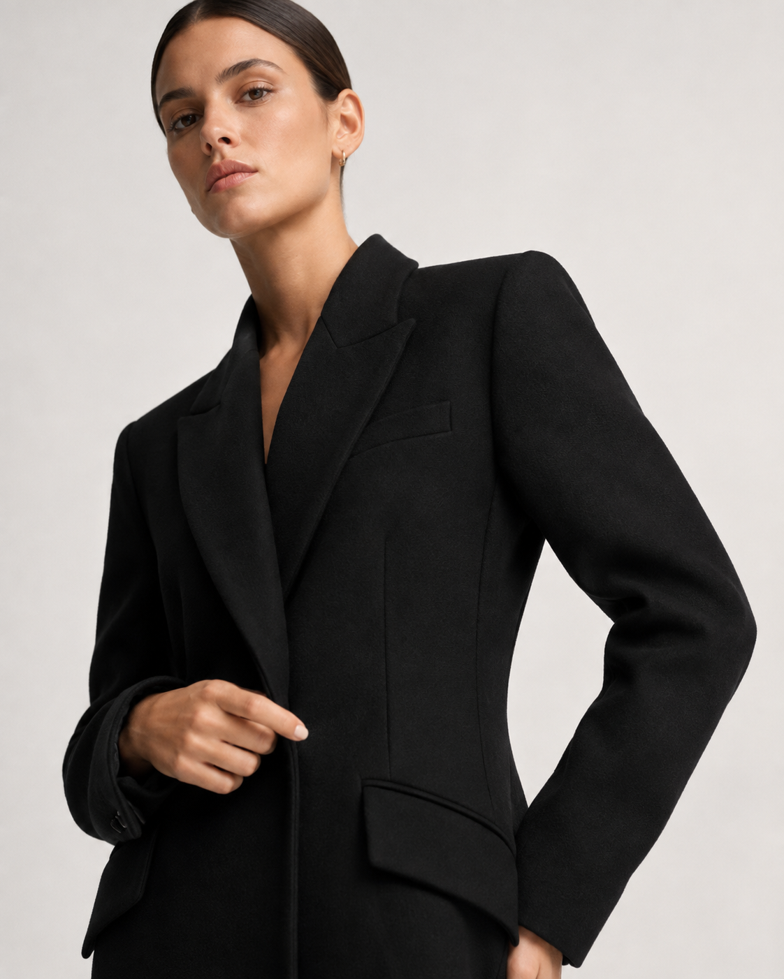 Single-Button High-Collar Coat