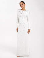 Embellished High-Neck Maxi Dress