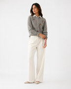 Relaxed Collared Knit Cardigan