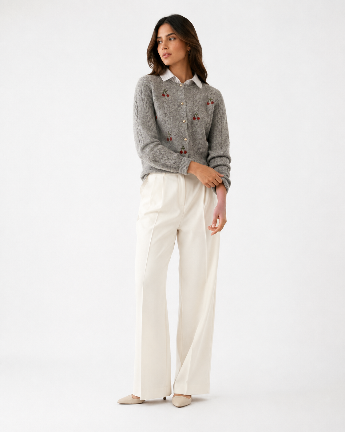 Relaxed Collared Knit Cardigan