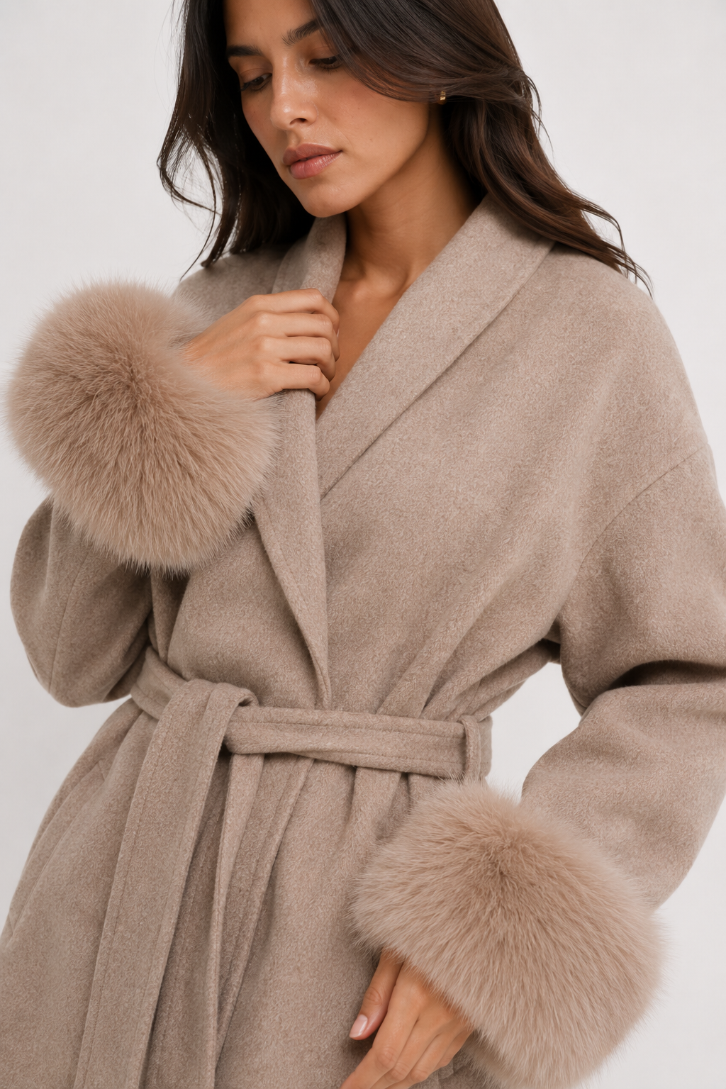 Plush-Trim Open-Front Jacket