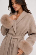 Plush-Trim Open-Front Jacket