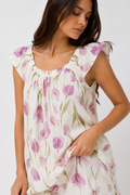 Women’s 2-Piece Set – Off-Shoulder Blouse with Straps & Elasticated Waist Skort