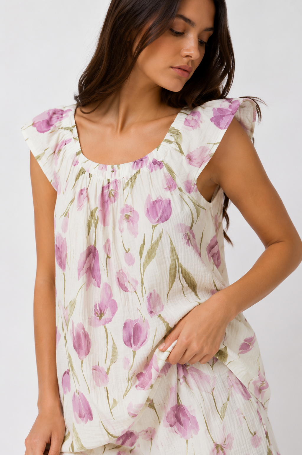 Off-Shoulder Blouse and Skort Co-Ord Set