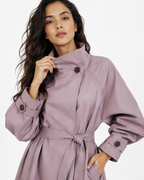 High-Collar Mid-Length Coat
