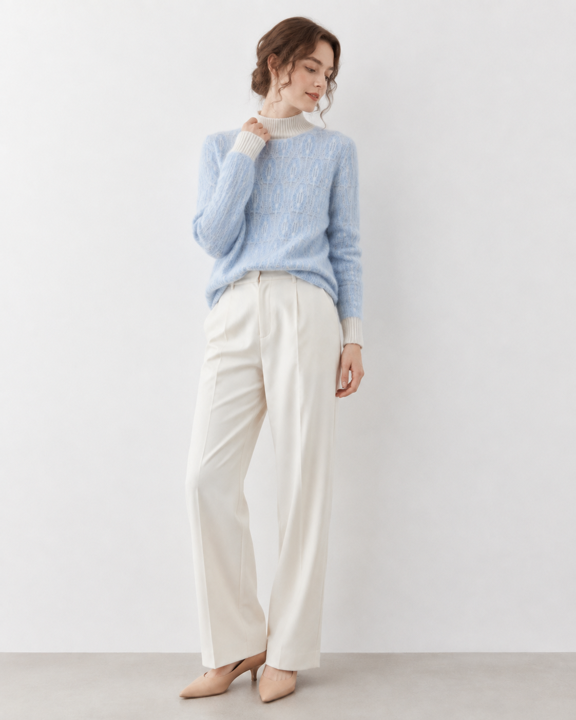 Brushed Mock-Neck Jumper