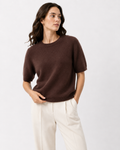 Short-Sleeve Fine-Knit Top