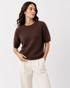 Short-Sleeve Fine-Knit Top