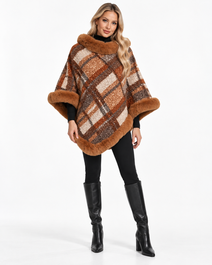 Striped Trimmed Poncho