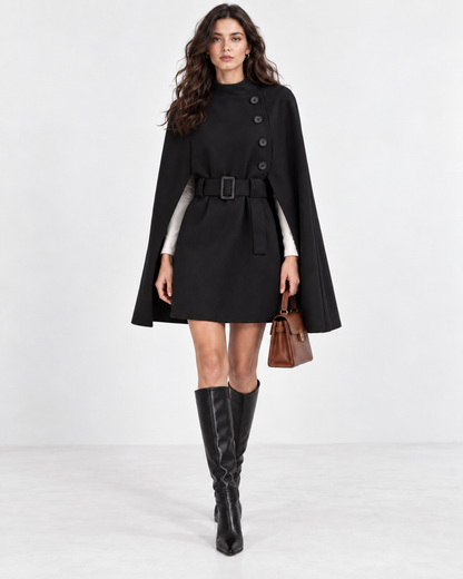 Belted Sleeveless Cape