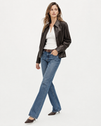 Cropped Leather-Effect Jacket