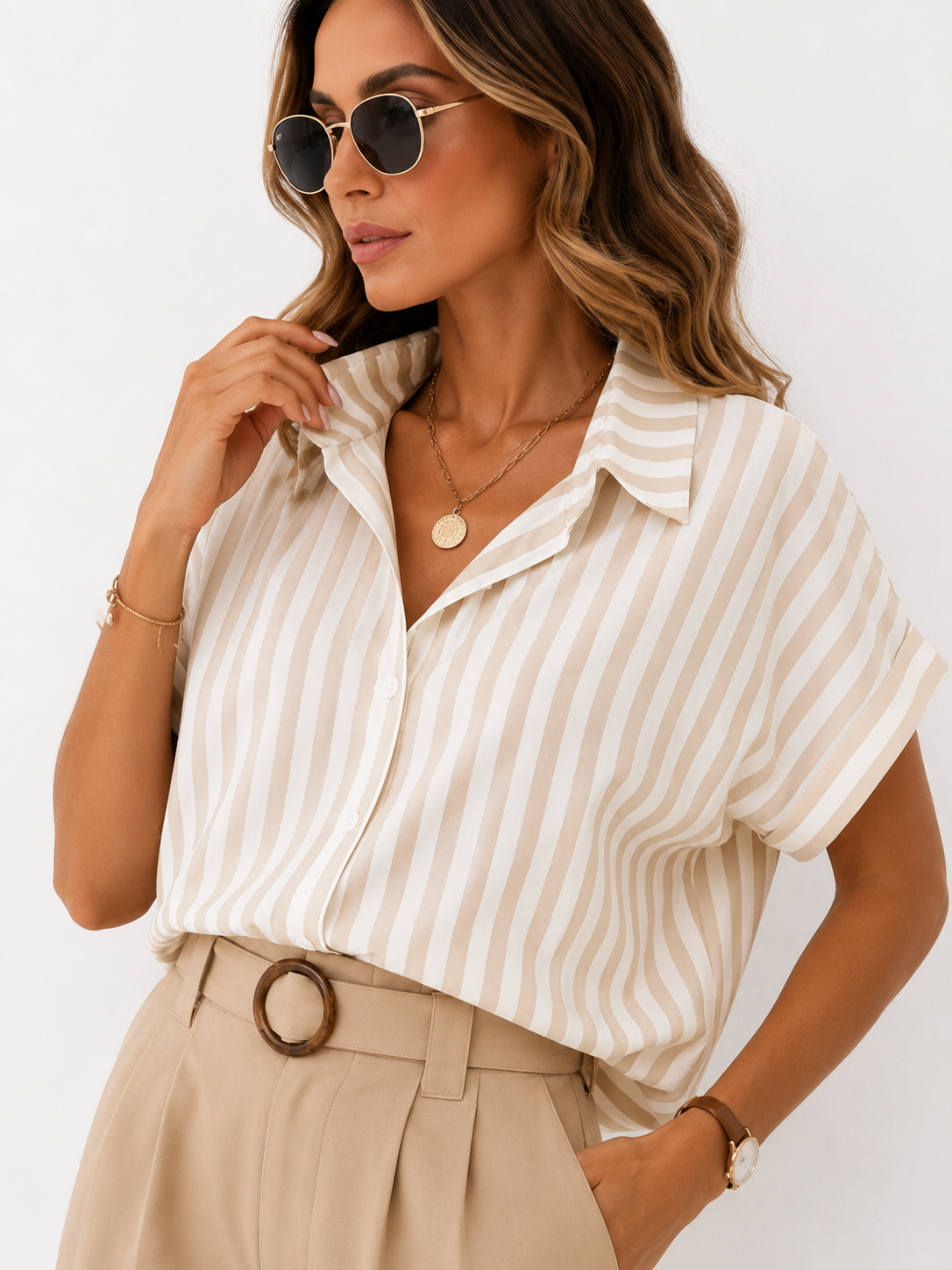Short Sleeve Striped Shirt