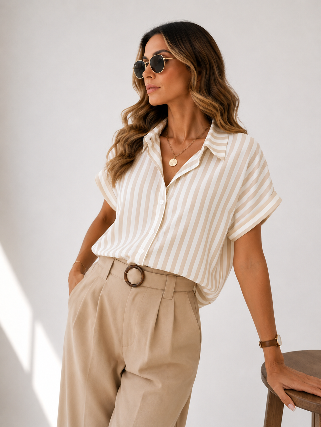 Short Sleeve Striped Shirt