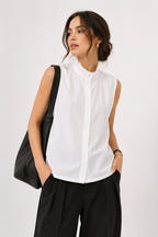 Sleeveless High-Neck Blouse