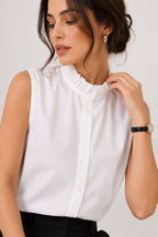 Sleeveless High-Neck Blouse