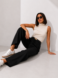 High-Waisted Tailored Straight-Leg Trousers