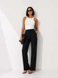 High-Waisted Tapered Tailored Trousers