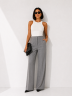 High-Waisted Tapered Tailored Trousers