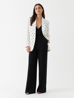 Polka Dot Single-Button Blazer