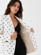 Polka Dot Single-Button Blazer