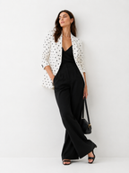 Polka Dot Single-Button Blazer