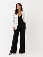 Polka Dot Single-Button Blazer