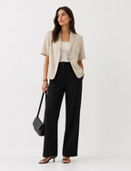 Relaxed Short-Sleeve Cropped Blazer