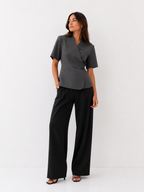 Asymmetric Wrap Peplum Blazer