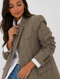 Asymmetric Pinstripe Structured Blazer
