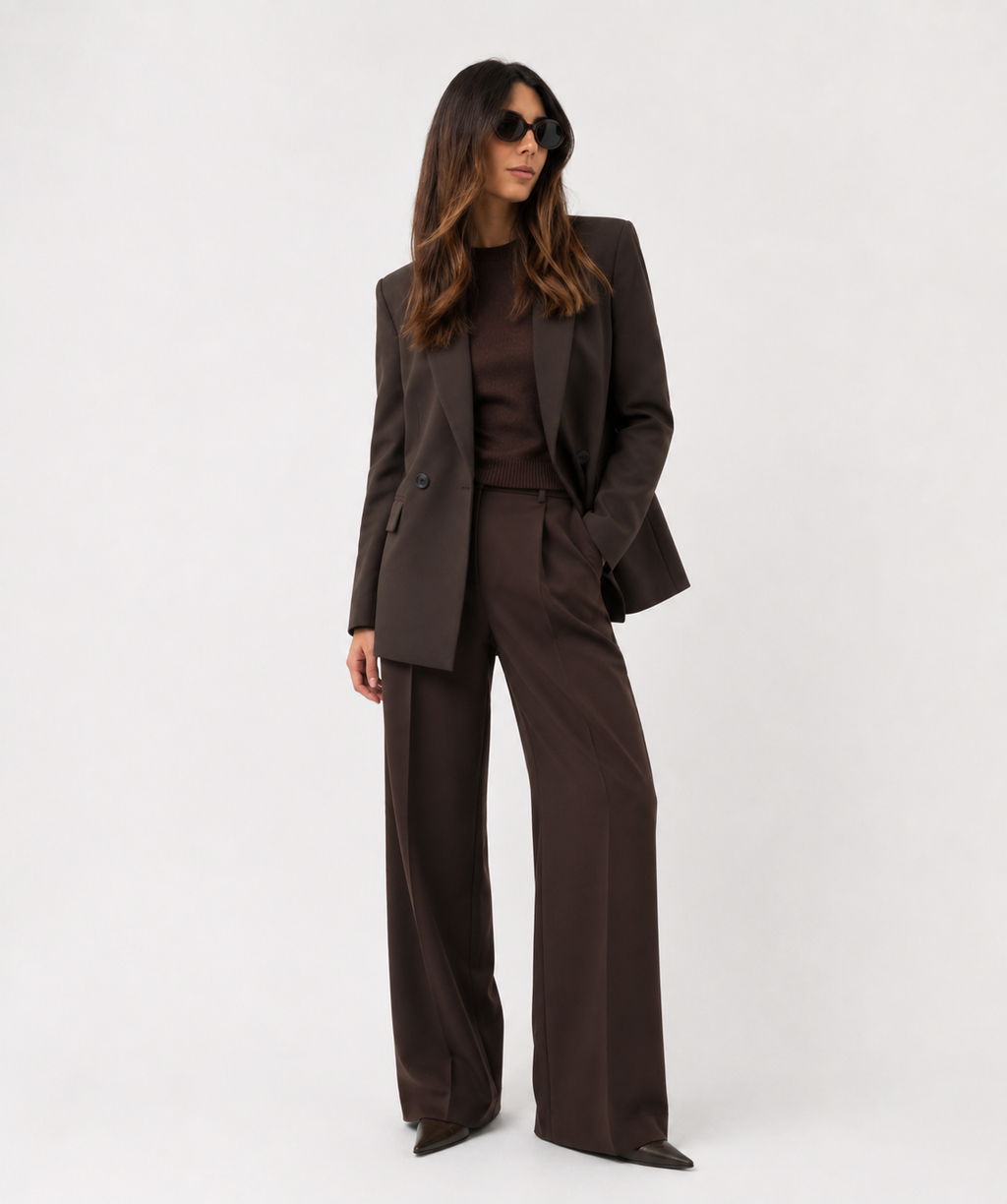 Relaxed Double-Breasted Oversized Blazer