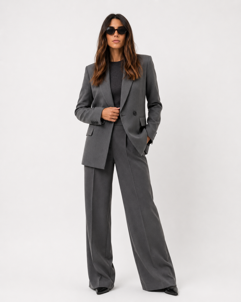 Relaxed Double-Breasted Oversized Blazer