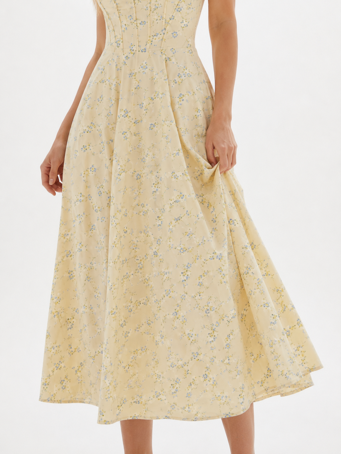 Floral Corset-Style Maxi Dress
