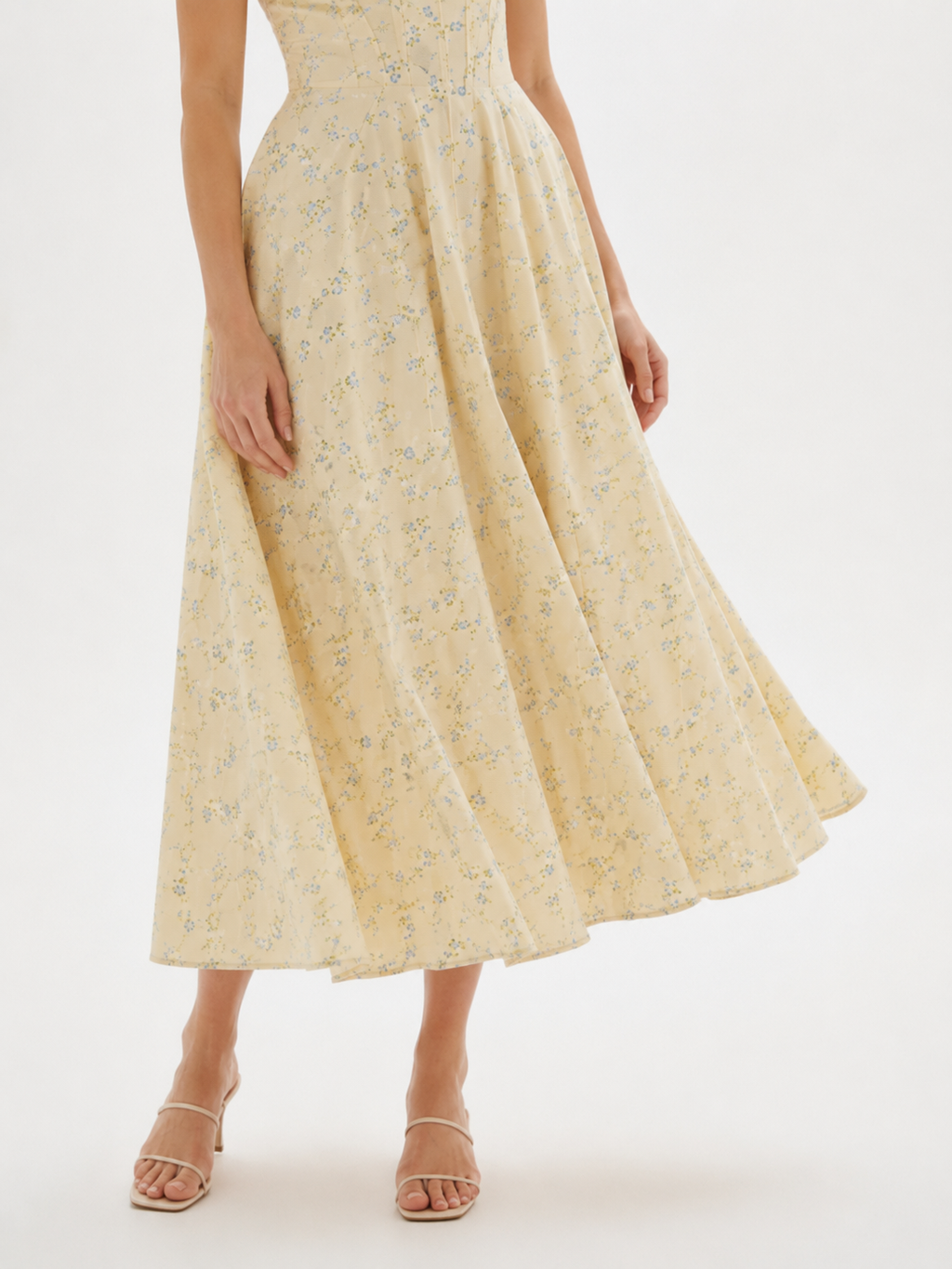 Floral Corset-Style Maxi Dress