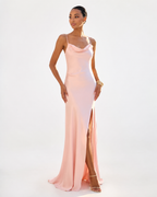 Lace-Up Back A-Line Maxi Dress