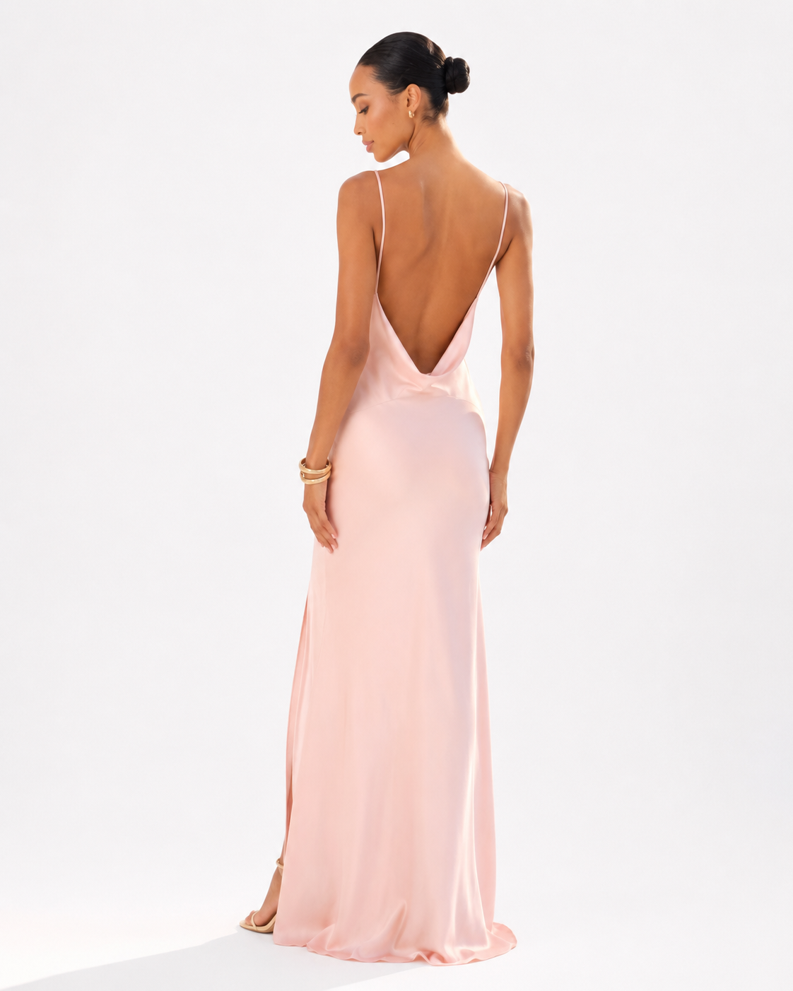 Lace-Up Back A-Line Maxi Dress
