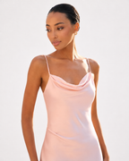 Lace-Up Back A-Line Maxi Dress