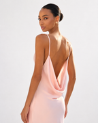 Lace-Up Back A-Line Maxi Dress