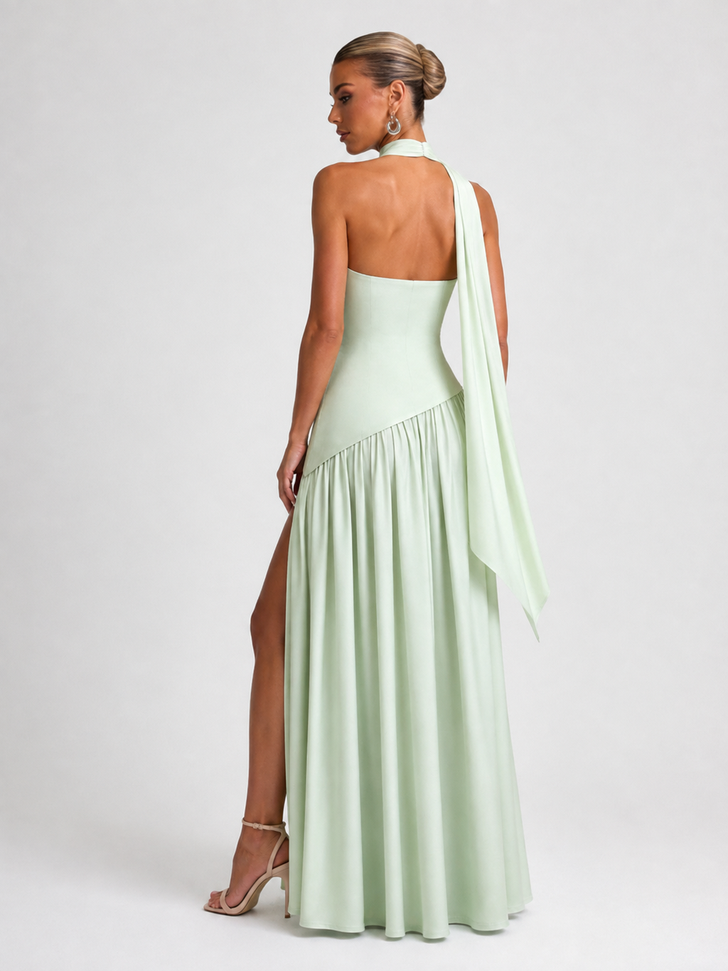 Bow-Back Strapless Maxi Dress