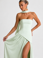 Bow-Back Strapless Maxi Dress